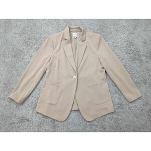 Nic+Zoe Work It Blazer Womens 14 Beige One Button‎ Office Casual